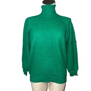 Beale & Inman Vintage Women's Green Turtleneck Sweater size M Angora Wool Italy